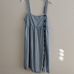Light Wash Denim Dress Buttoned and Adjustable